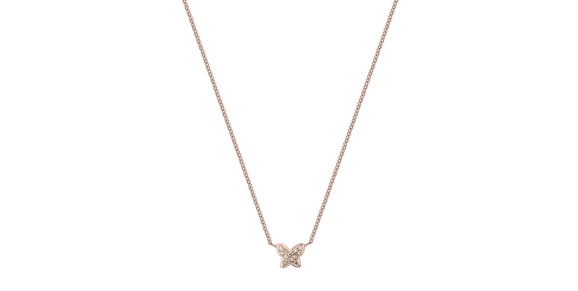 Necklace with brown and white diamonds Star Waterfall