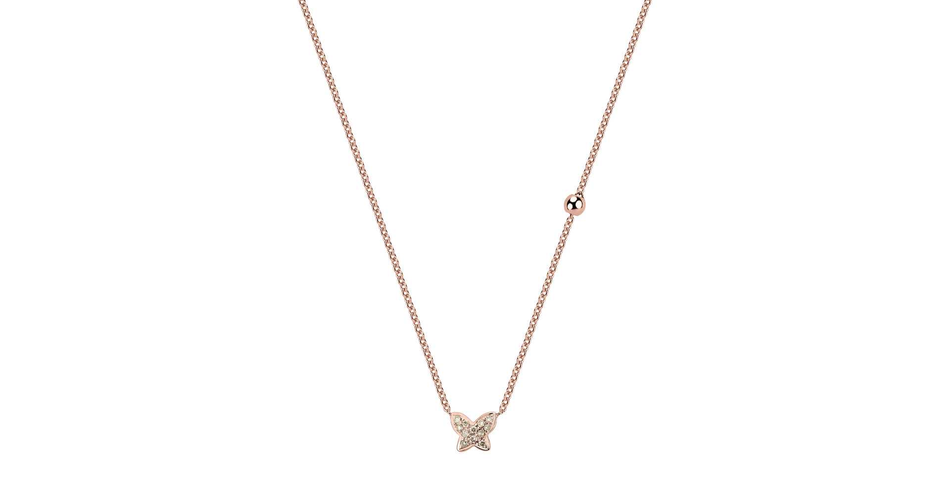 Necklace with brown and white diamonds Star Waterfall