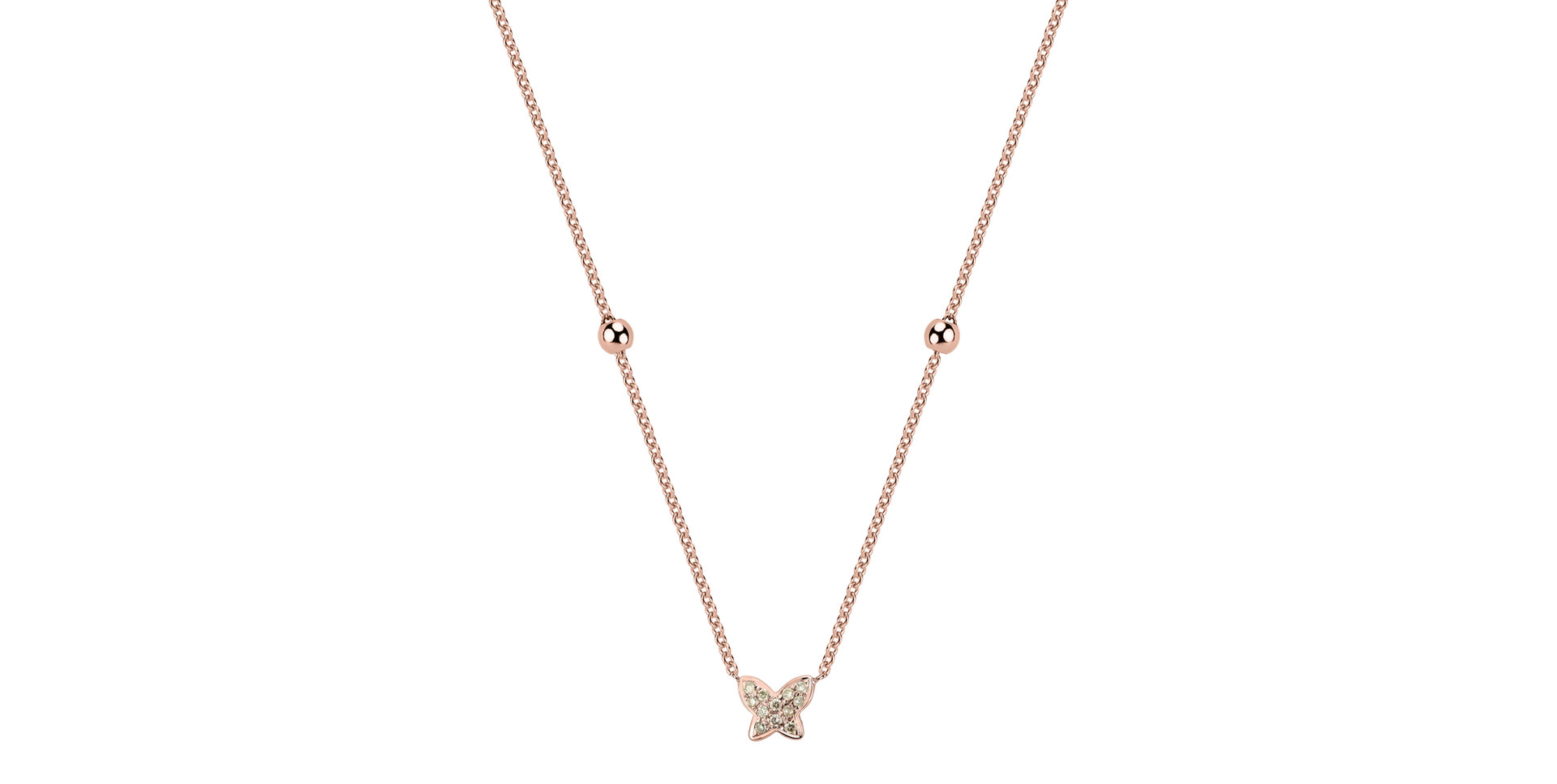 Necklace with brown and white diamonds Star Waterfall