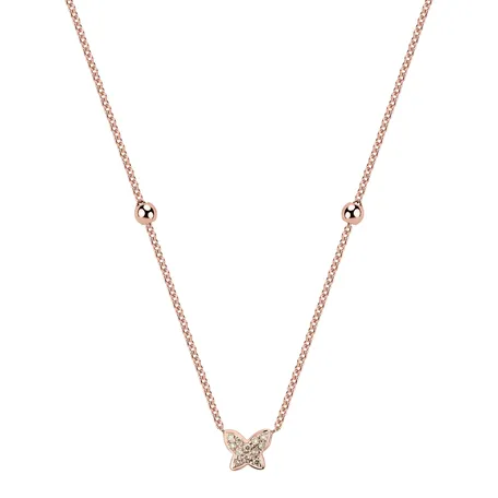 Necklace with brown and white diamonds Star Waterfall