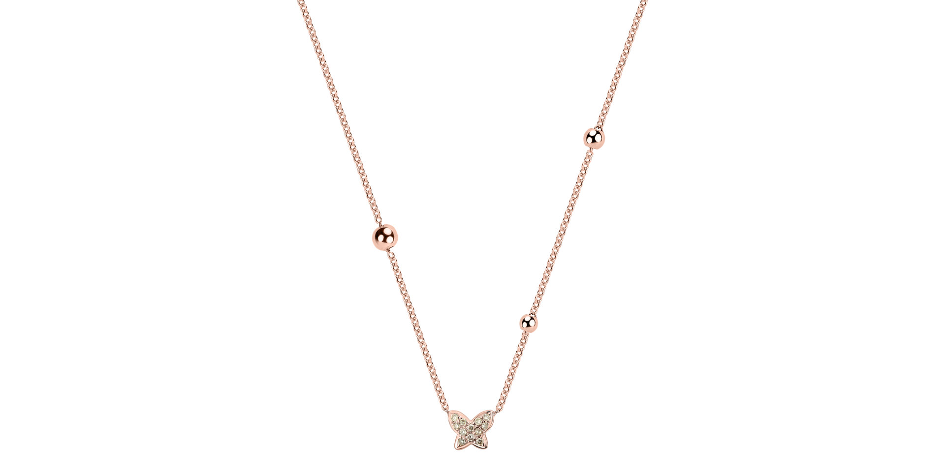 Necklace with brown and white diamonds Star Waterfall