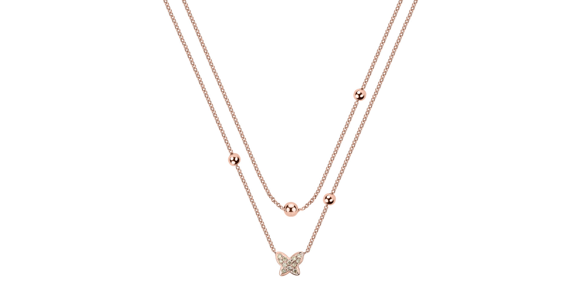 Necklace with brown and white diamonds Star Waterfall