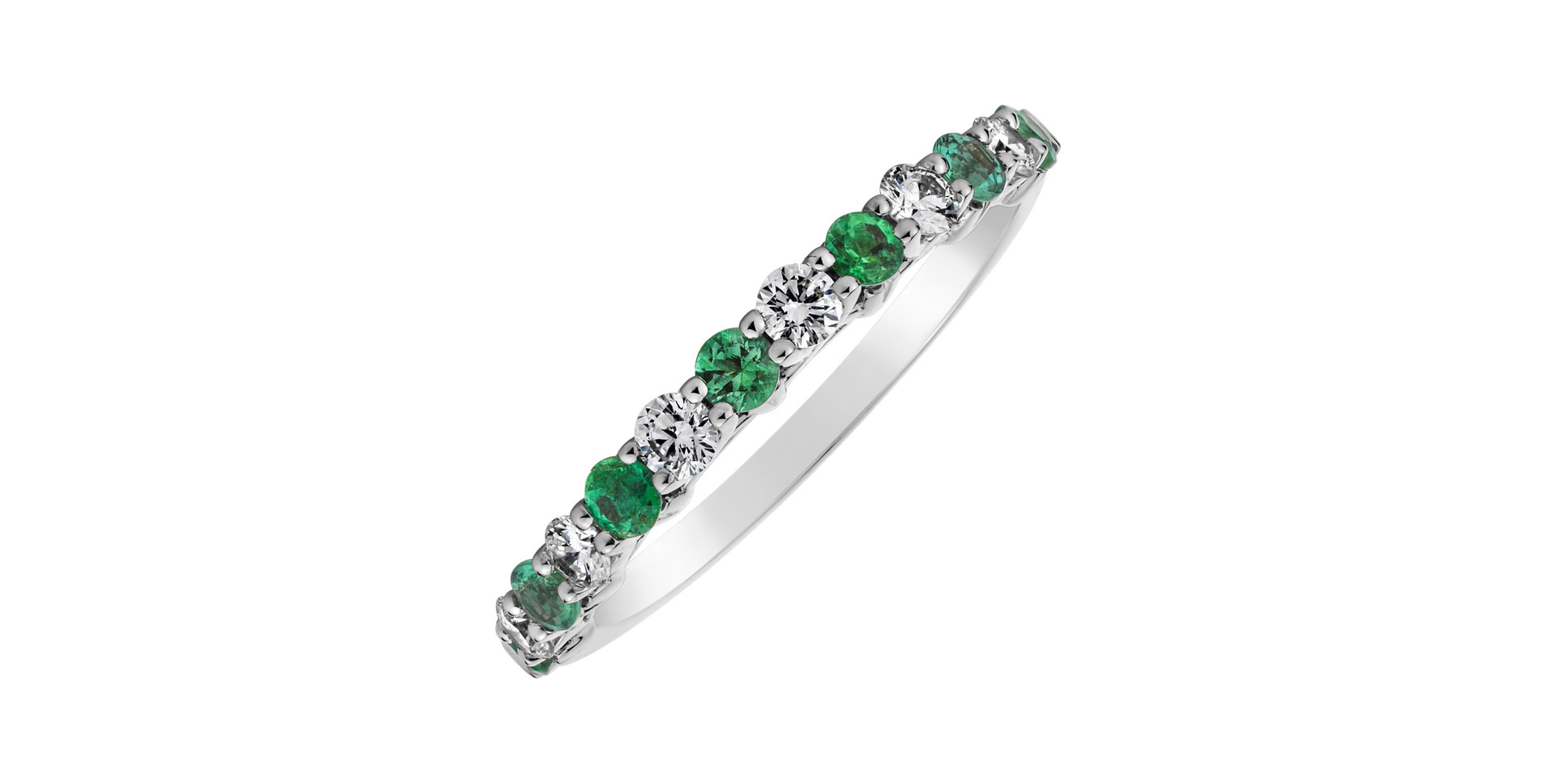 Diamond ring with Emerald Marina