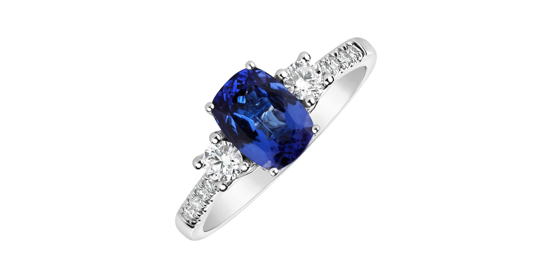 Diamond ring with Tanzanite Galaxy Essence