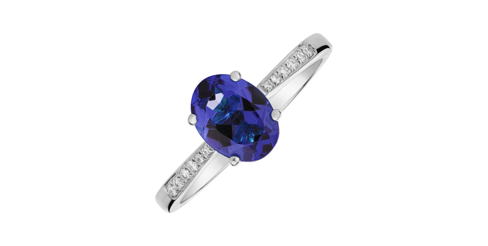 Diamond ring with Tanzanite Bonbon