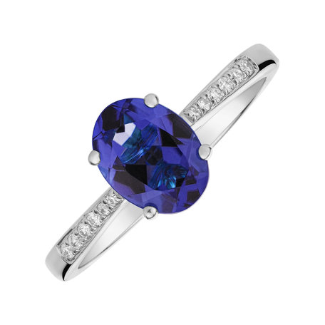 Diamond ring with Tanzanite Bonbon