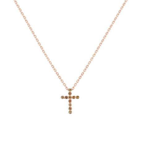 Pendant with brown diamonds Luxury Cross