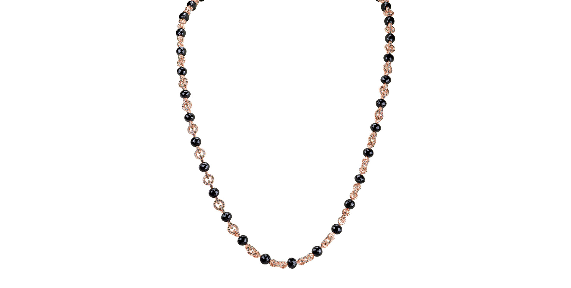 Necklace with brown and black diamonds Frozen Night