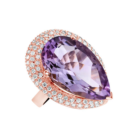 Diamond rings with Amethyst Pink Treasure