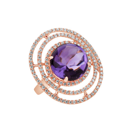 Diamond rings with Amethyst Purple Planet