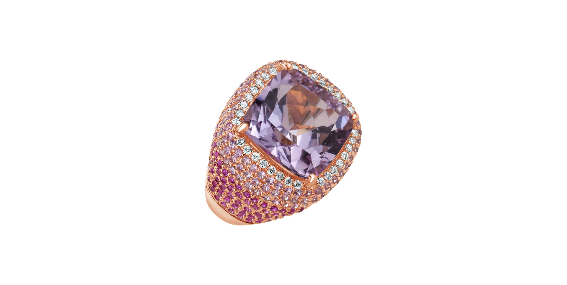 Diamond ring with Amethyst and Sapphire Sweet Sin