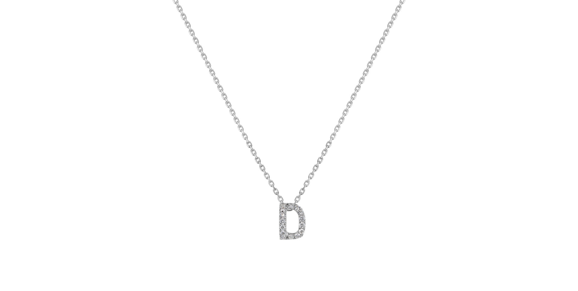 Diamond necklace Glittering Letter D