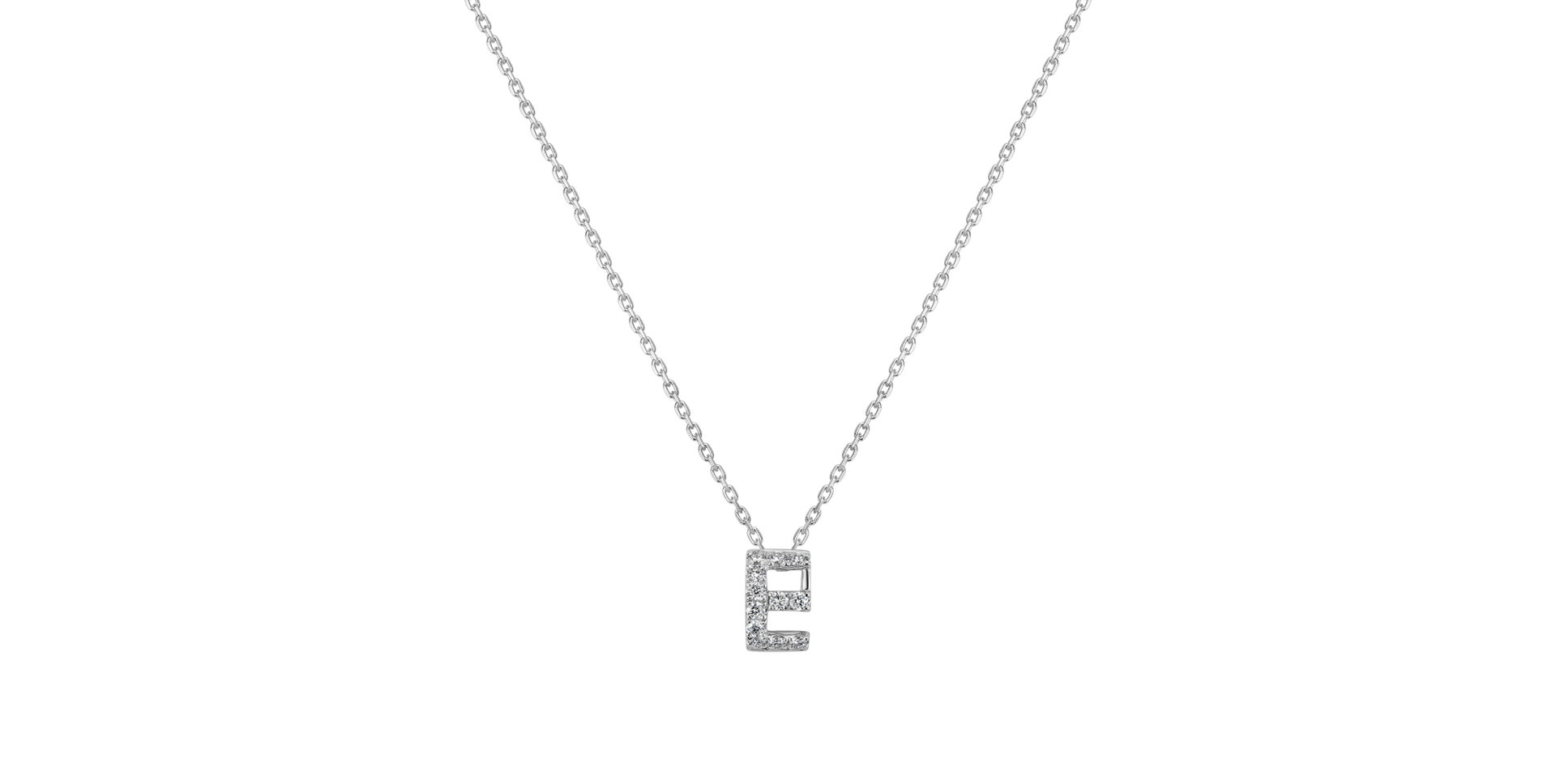 Diamond necklace Glittering Letter E
