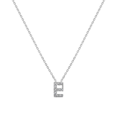 Diamond necklace Glittering Letter E