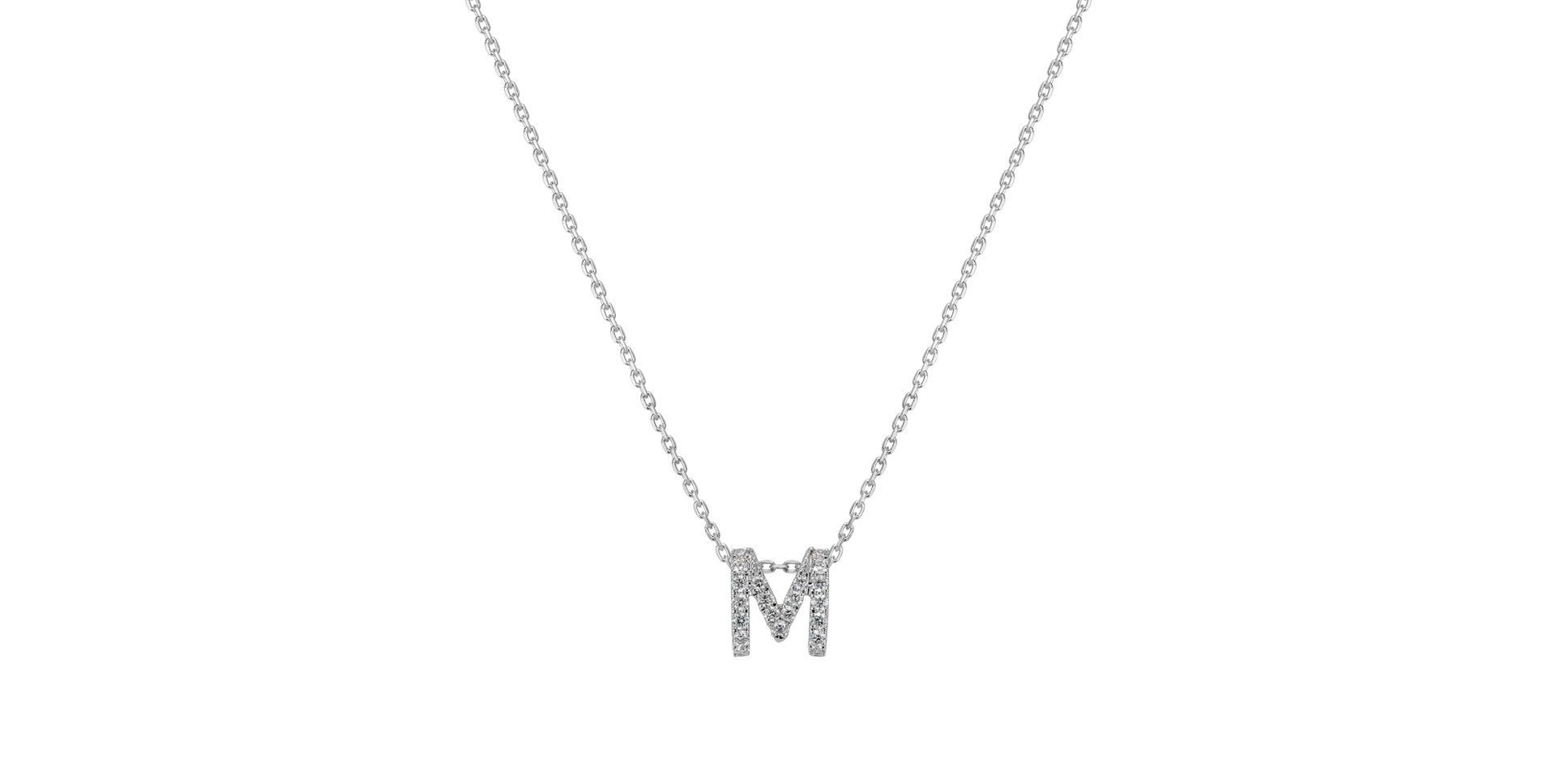 Diamond necklace Glittering Letter M