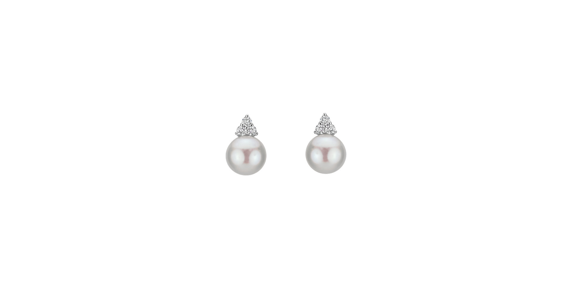 Diamond earrings with Pearls Endless Beauty