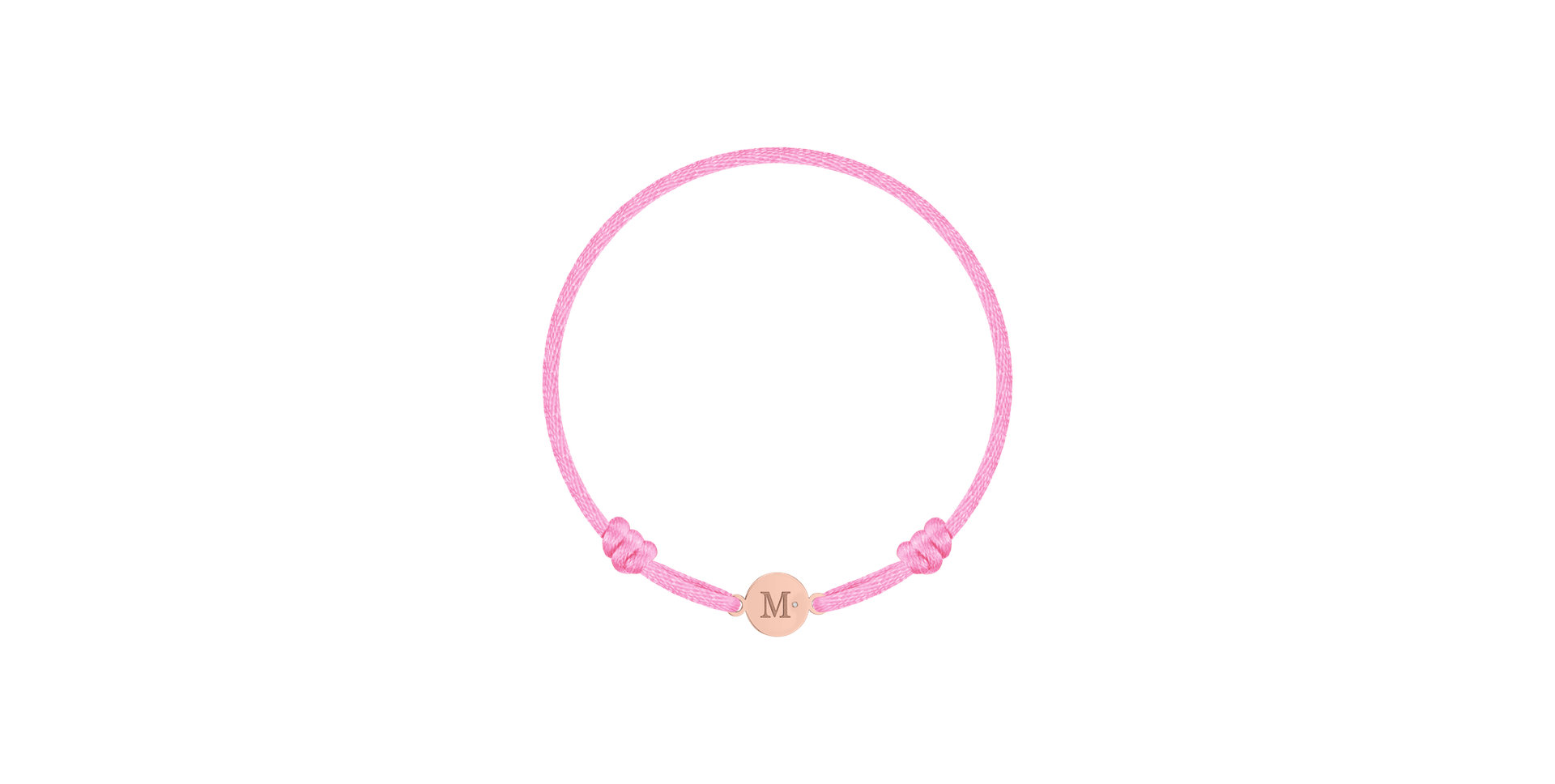 Children's diamond bracelet Circle Letter M