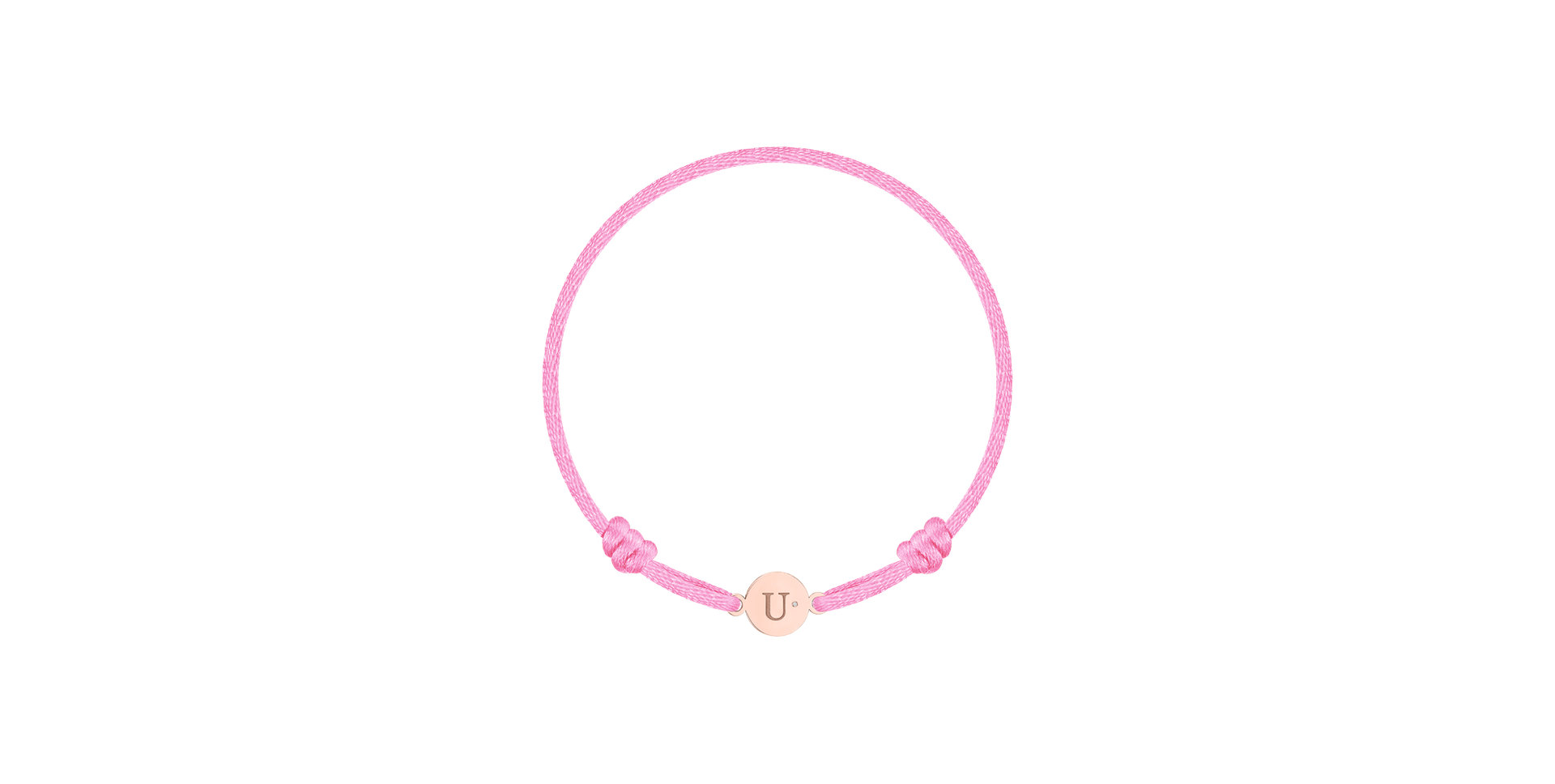 Children's diamond bracelet Circle Letter U