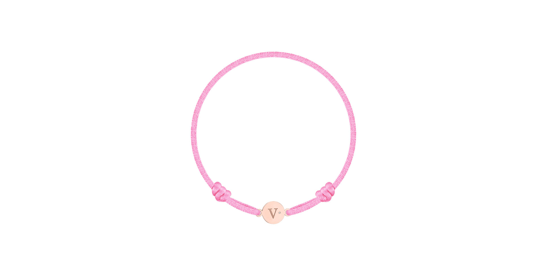 Children's diamond bracelet Circle Letter V