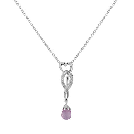 Diamond pendant with Sapphire Love Fairy