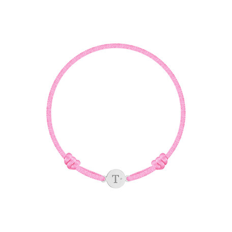 Children's diamond bracelet Circle Letter T