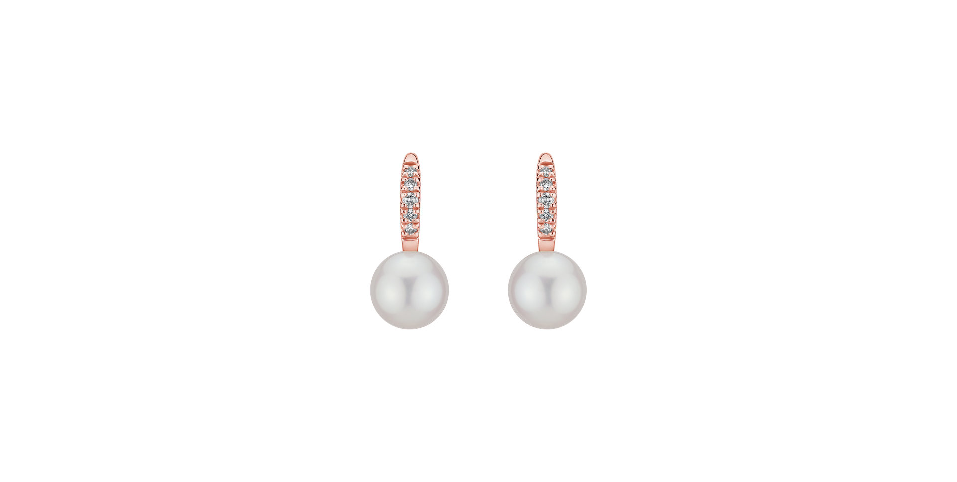 Diamond earrings with Pearl Shimmering Lake