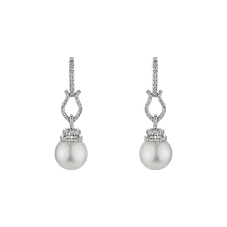 Diamond earrings with Pearl Ocean Sorrow