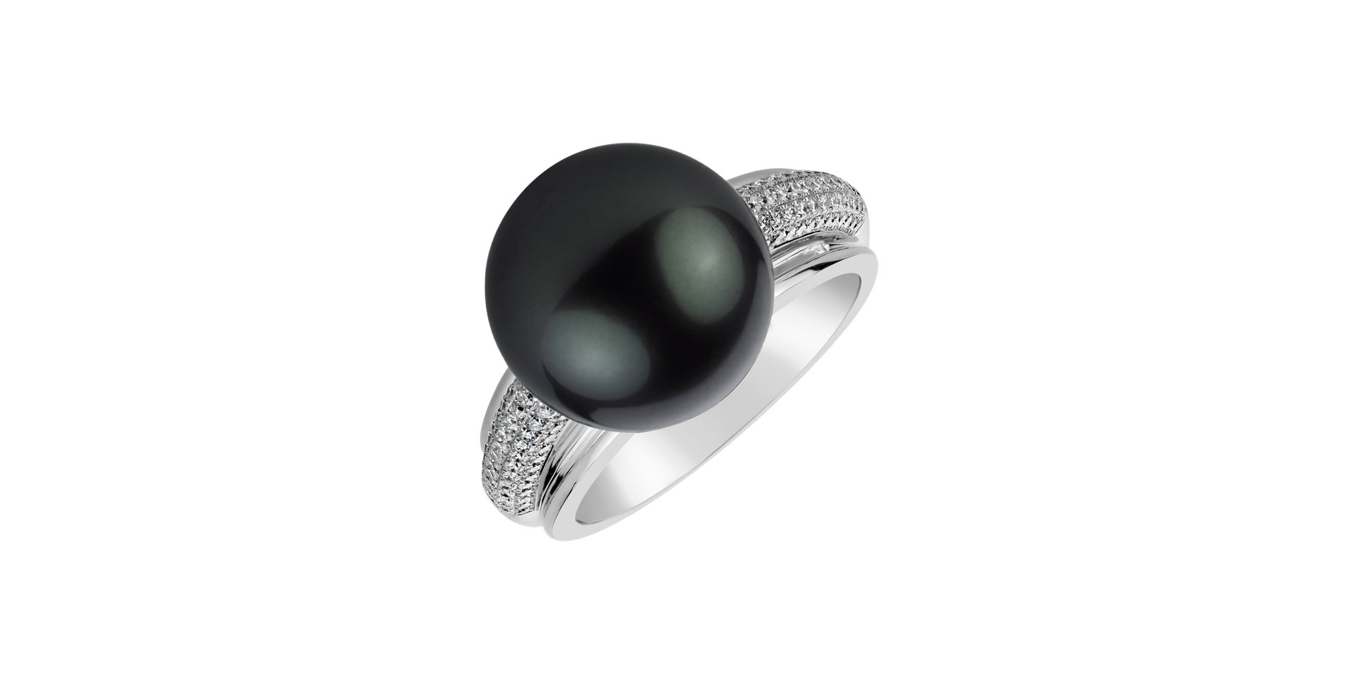 Diamond ring with Pearl Dark Entries