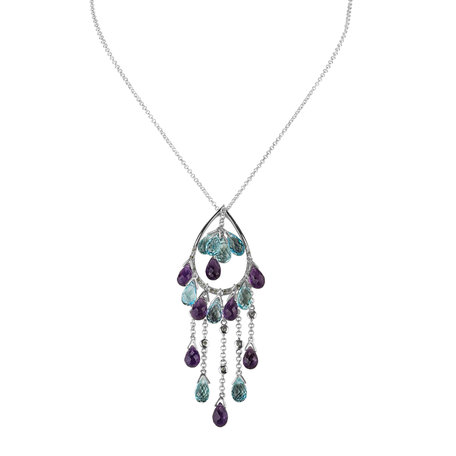 Diamond necklace with gemstones Cattaneo