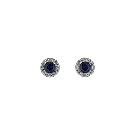 Diamond earrings with Sapphire Sparkling Rain