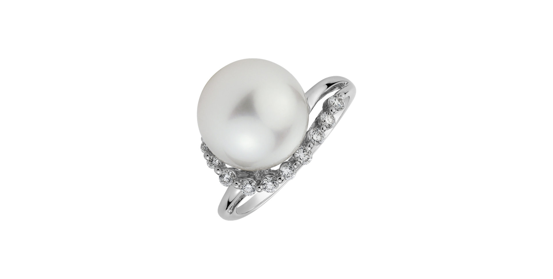 Diamond ring with Pearl Sea Etude