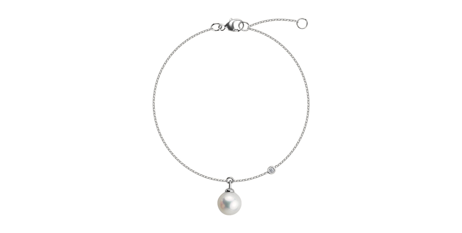 Diamond bracelet with pearl Lovely Lake