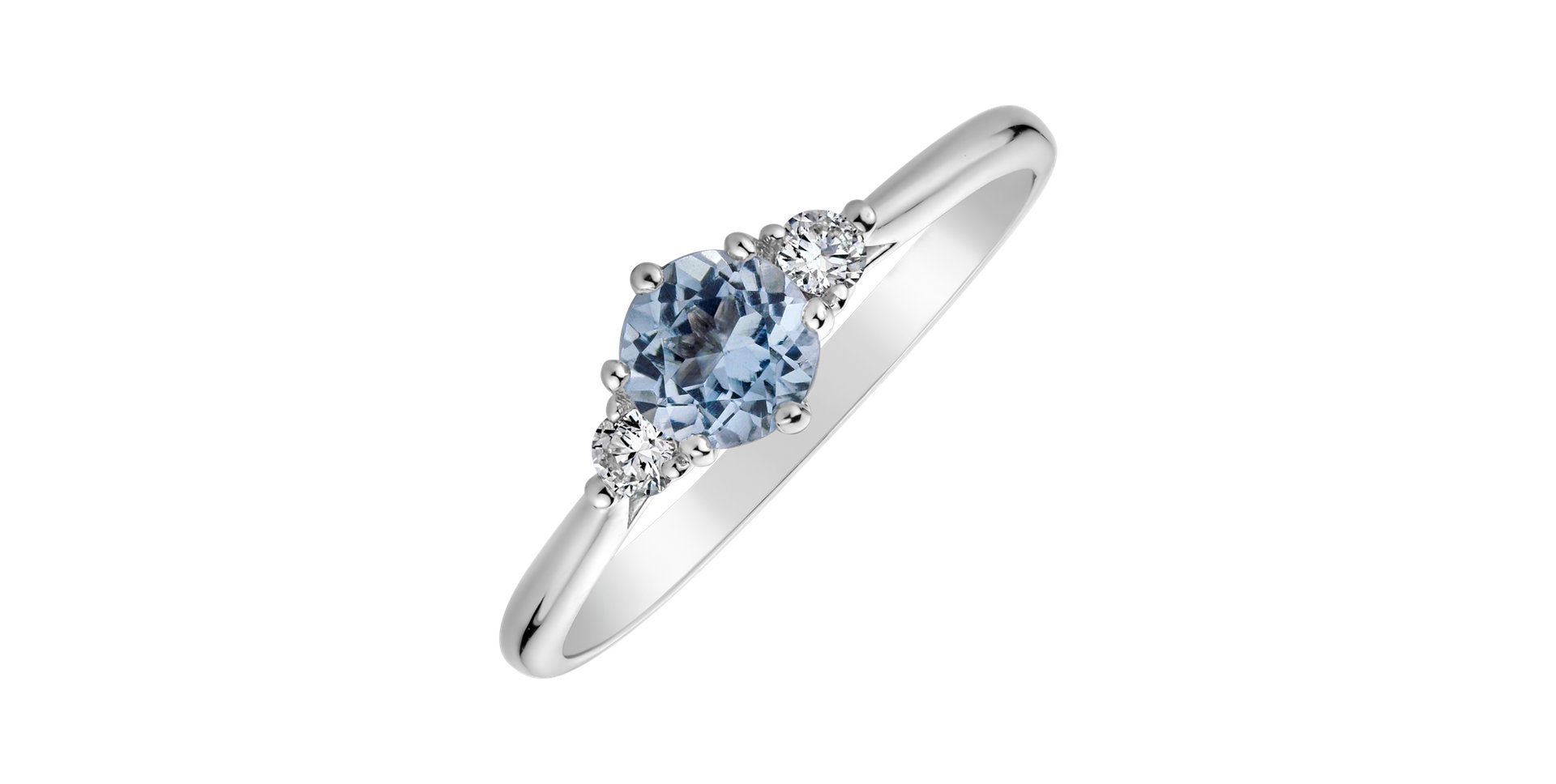 Diamond ring with Topaz Sky Midnight Serenity