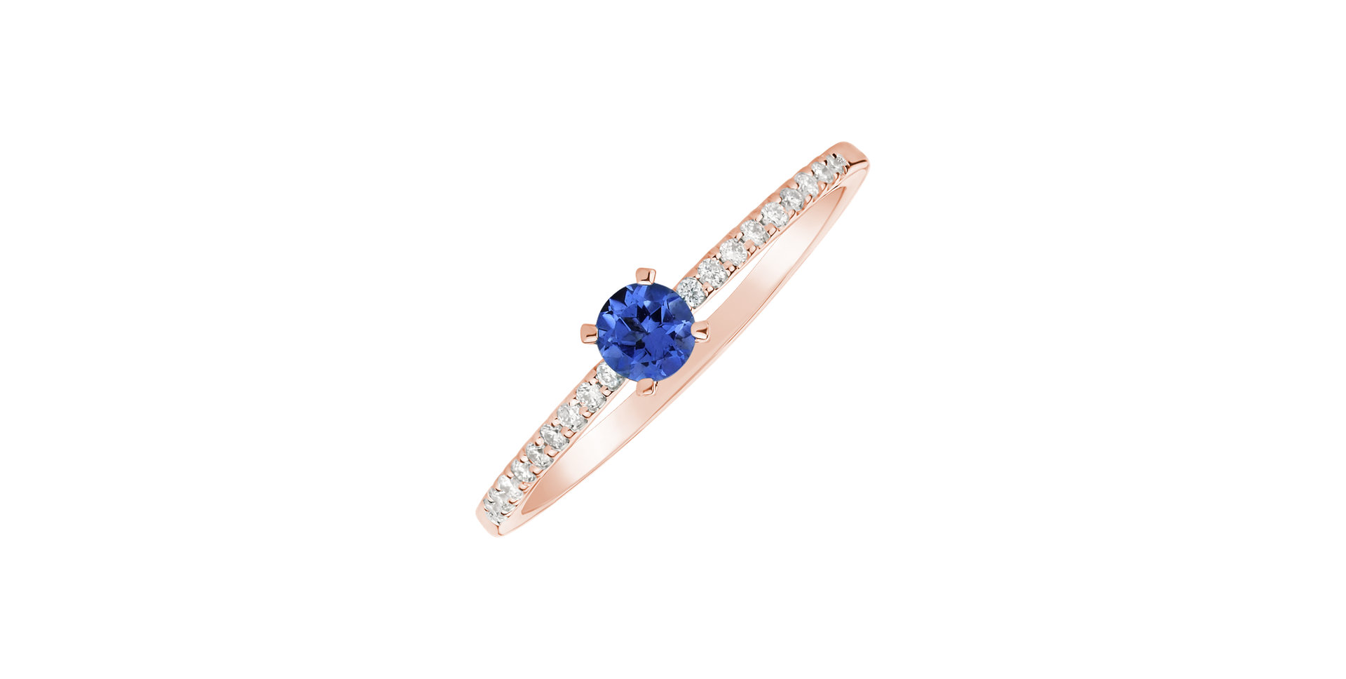 Diamond ring with Tanzanite Gem Simplicity