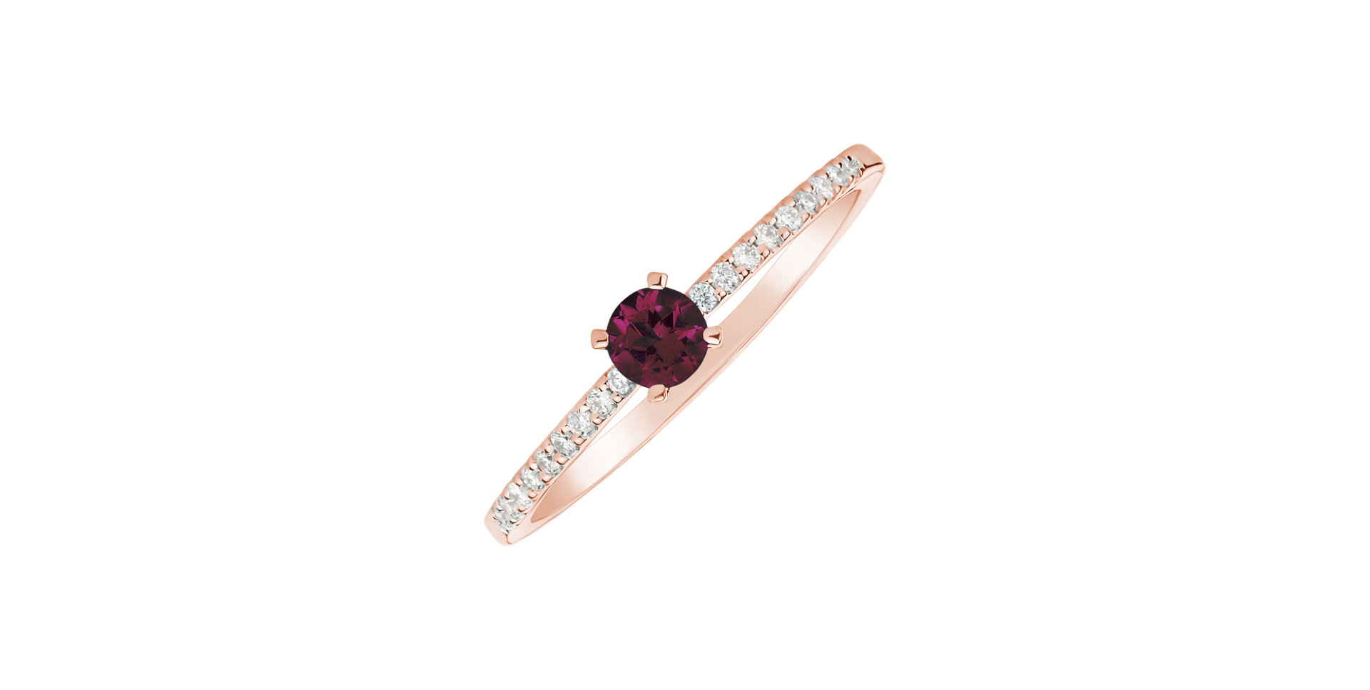 Diamond ring with Ruby Gem Simplicity