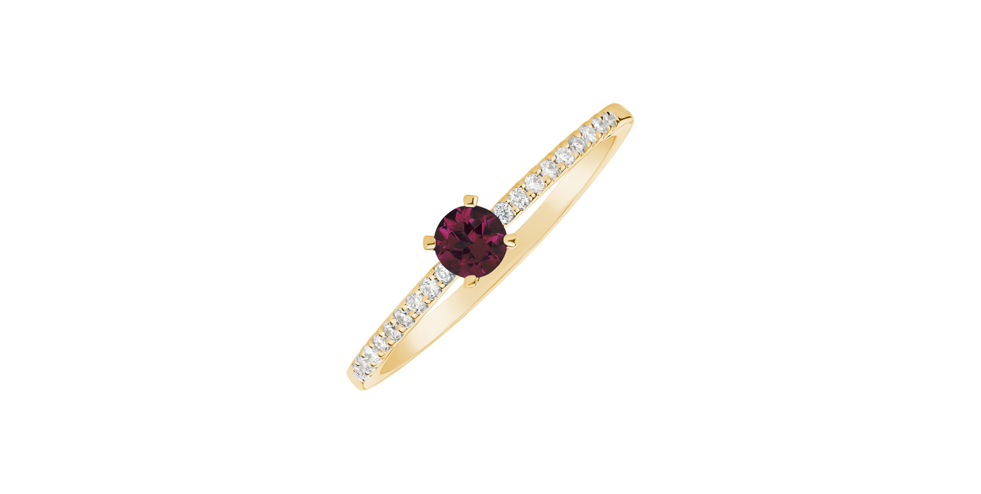 Diamond ring with Ruby Gem Simplicity