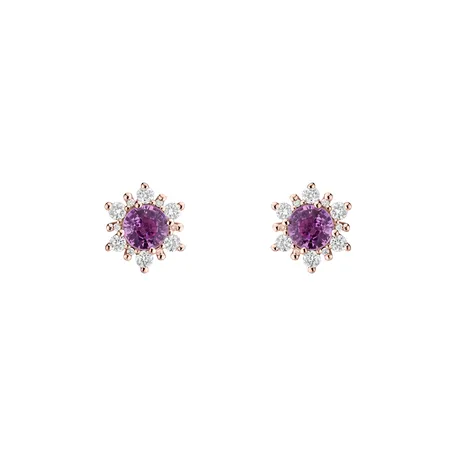 Diamond earrings with Sapphire Snow Star