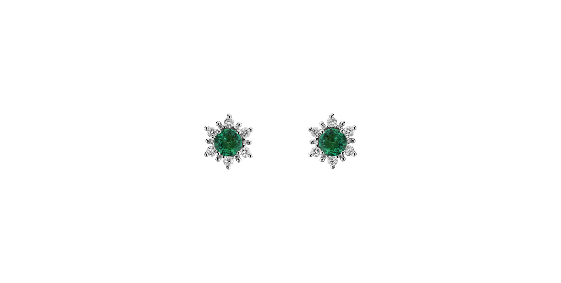 Diamond earrings with Emerald Snow Star