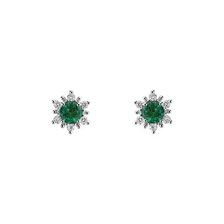 Diamond earrings with Emerald Snow Star