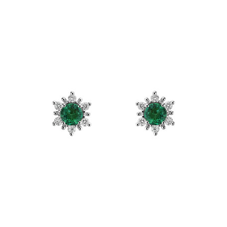 Diamond earrings with Emerald Snow Star