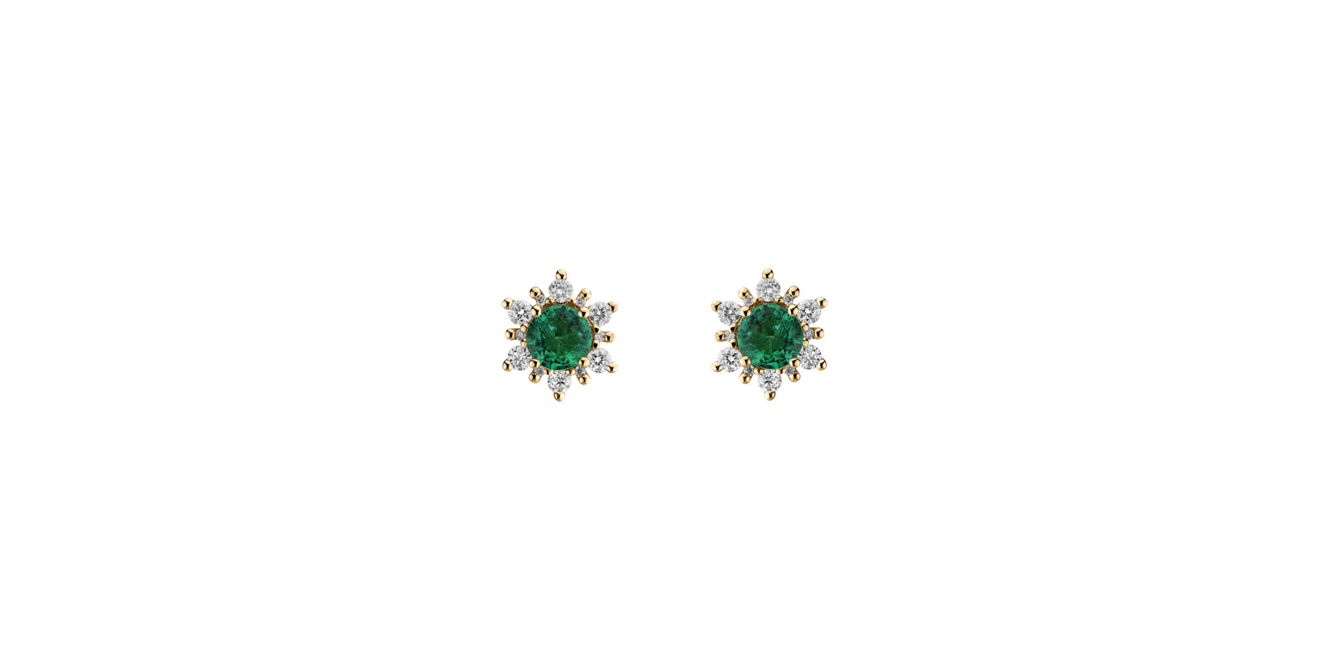 Diamond earrings with Emerald Snow Star