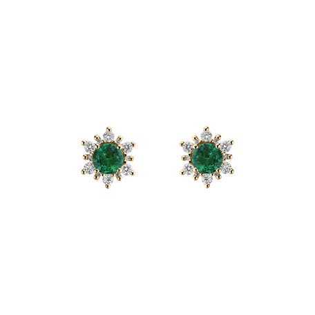 Diamond earrings with Emerald Snow Star