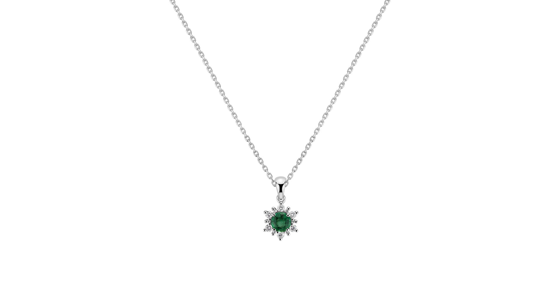 Diamond pendant with Emerald Snow Star