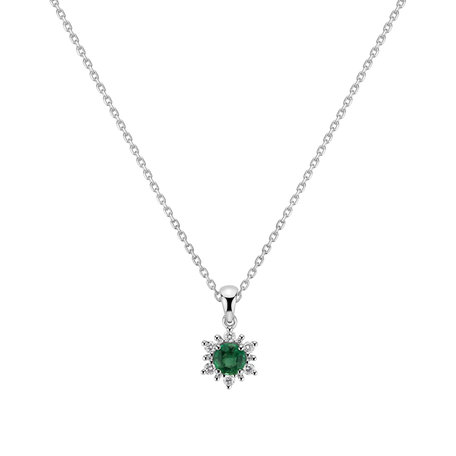 Diamond pendant with Emerald Snow Star