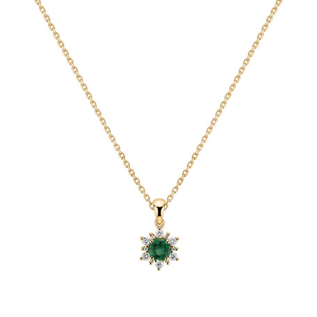 Diamond pendant with Emerald Snow Star