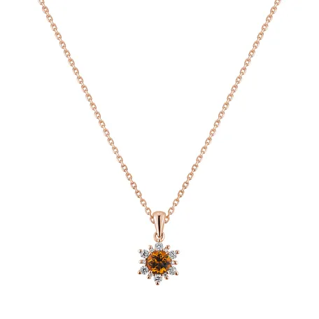 Diamond pendant with Citrine Madeira Fancy Fairytale