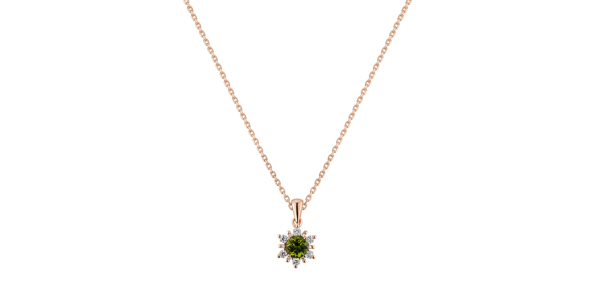 Diamond pendant with Peridot Fancy Fairytale