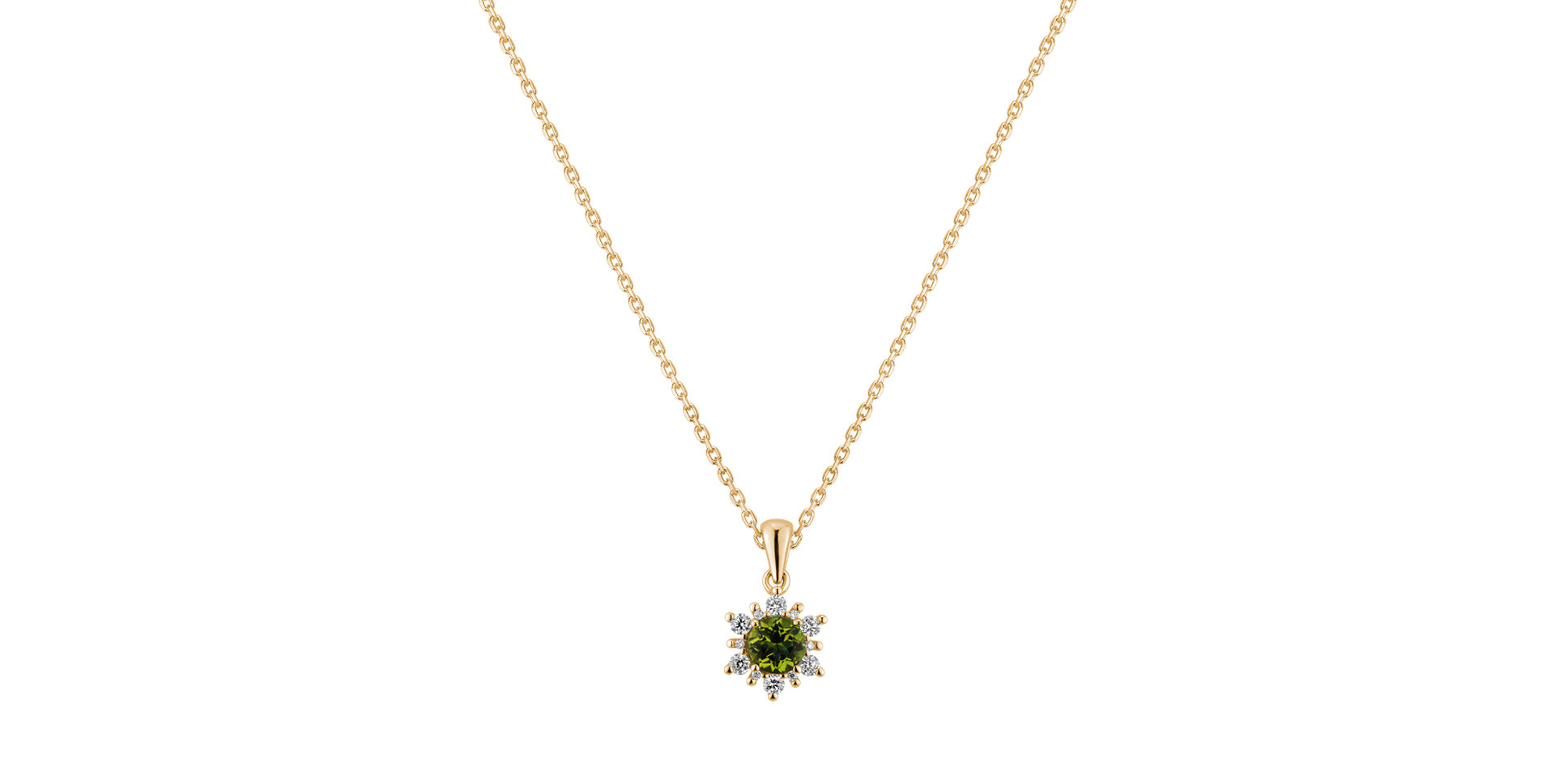 Diamond pendant with Peridot Fancy Fairytale