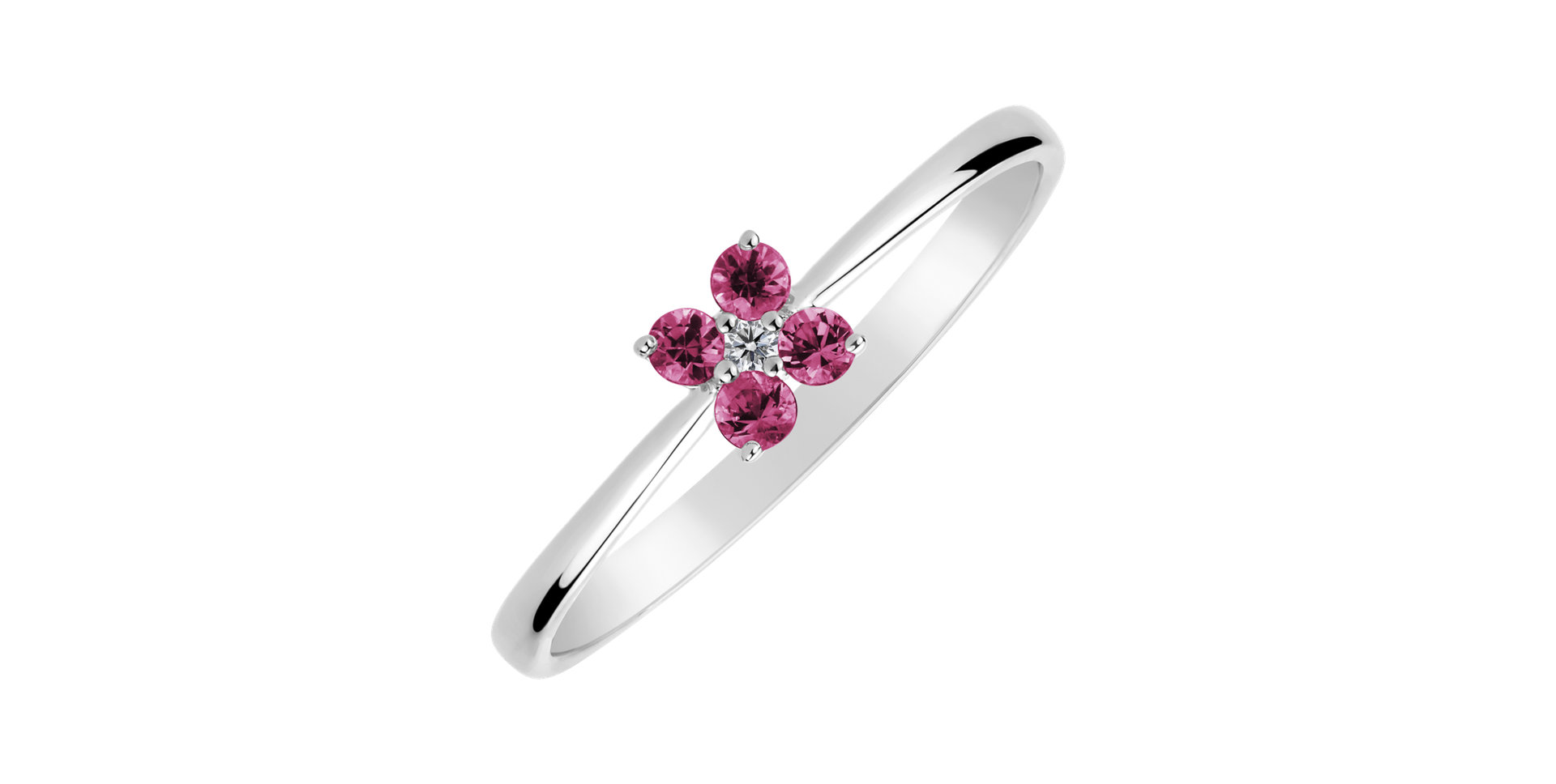 Diamond ring with Sapphire Pink Divine Bloom