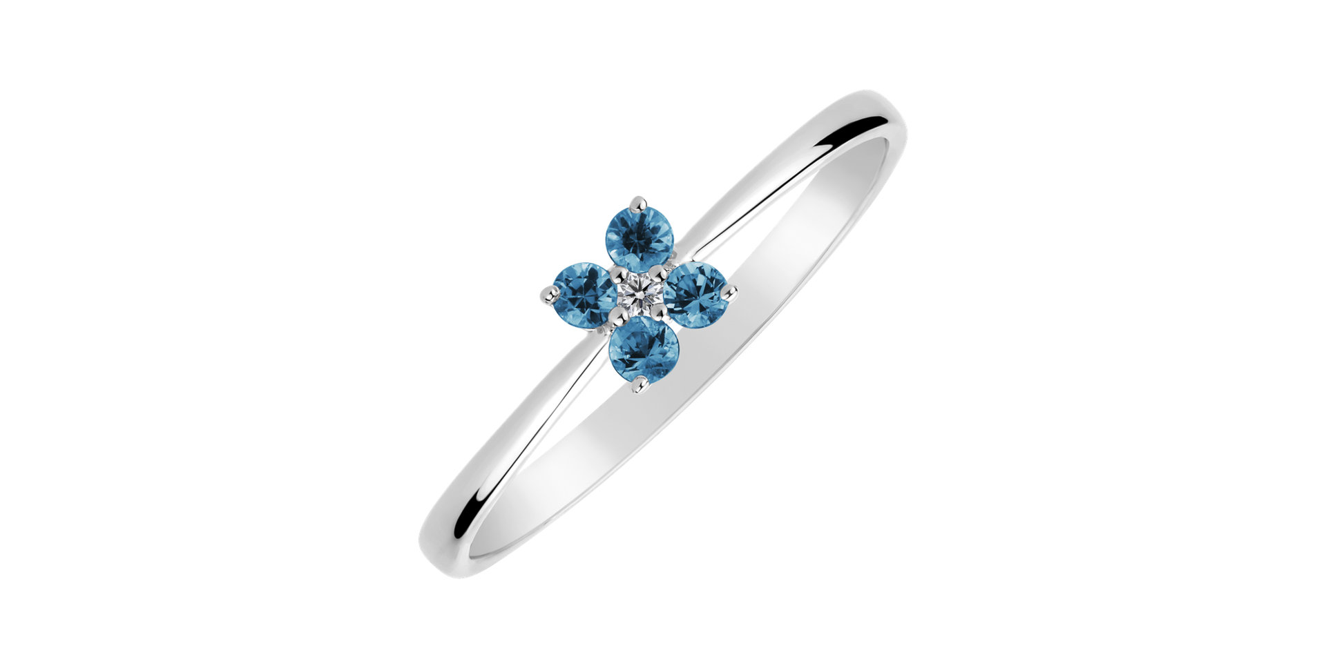 Diamond ring with Topaz Swiss Divine Bloom